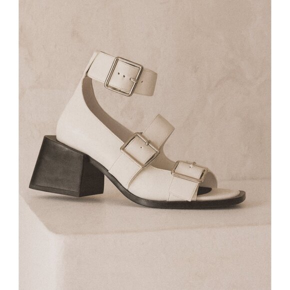 Jeffrey Campbell Buckle Heel 6 White NEW - Picture 1 of 12